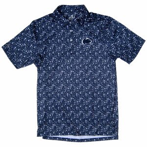 navy Antigua university theme polo shirt with Penn State Athletic Logo